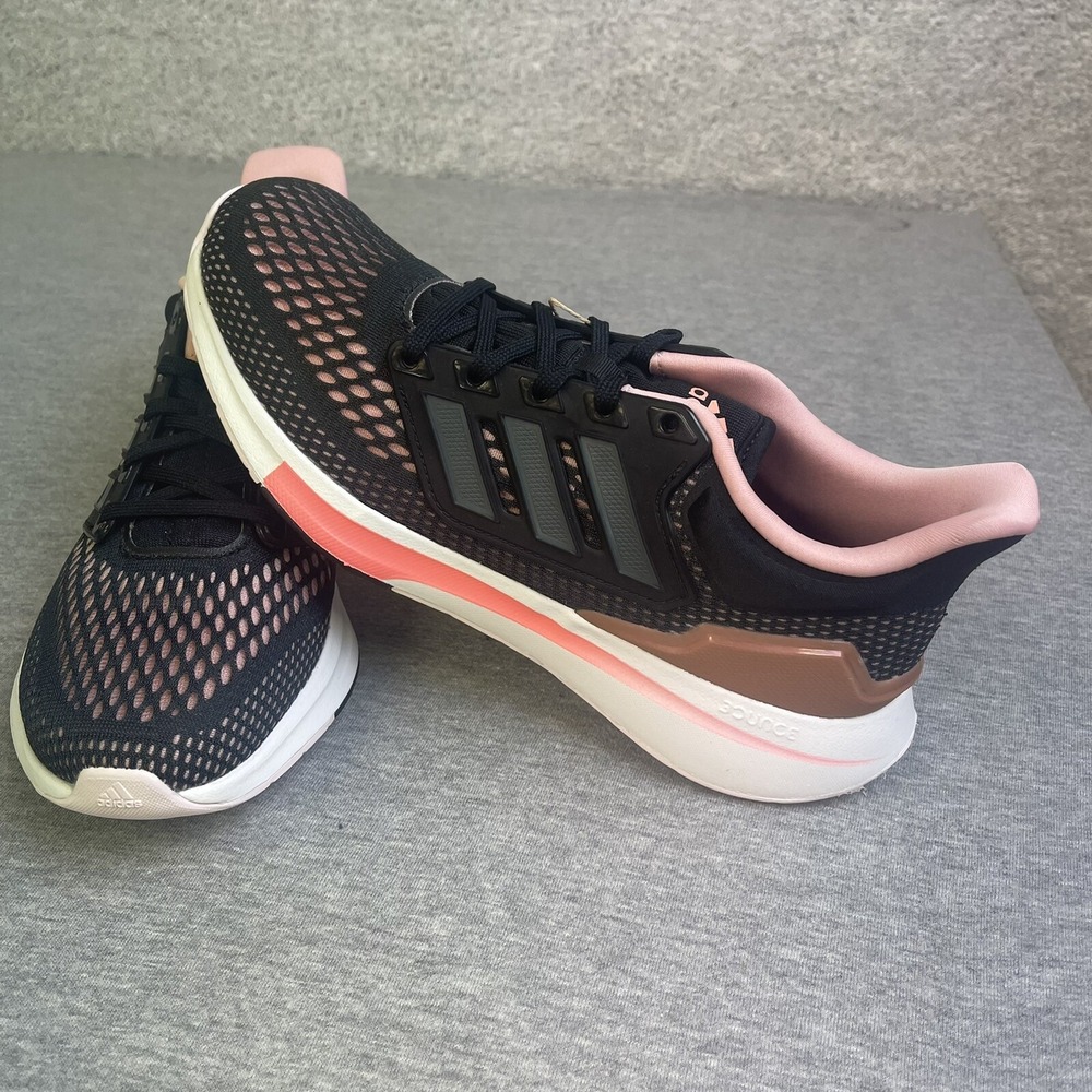 Adidas EQ21 Running Sneaker Shoes Black / Mauve GZ0589 Women's Size 8 New in Box